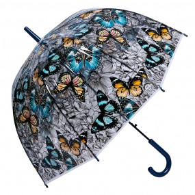 2JZUM0062BL Erwachsenen-Regenschirm 60 cm Blau Schwarz Kunststoff Schmetterlinge