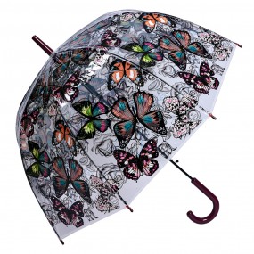 2JZUM0062CH Adult Umbrella 60 cm Transparent Plastic Butterflies Transparent umbrella