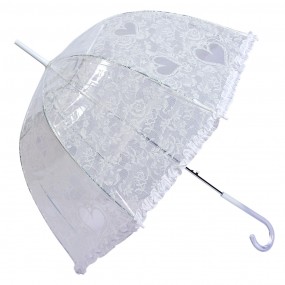 2JZUM0063 Parapluie pour adultes 60 cm Transparent Plastique Coeurs Paraplu transparent