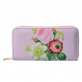 2JZPU0004-03 Brieftasche 10x19 cm Rosa Kunststoff Blumen Rechteck