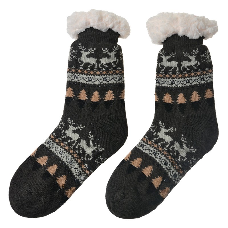 JZSK0021DG Home Socks gentlemen one size Black Synthetic Reindeer