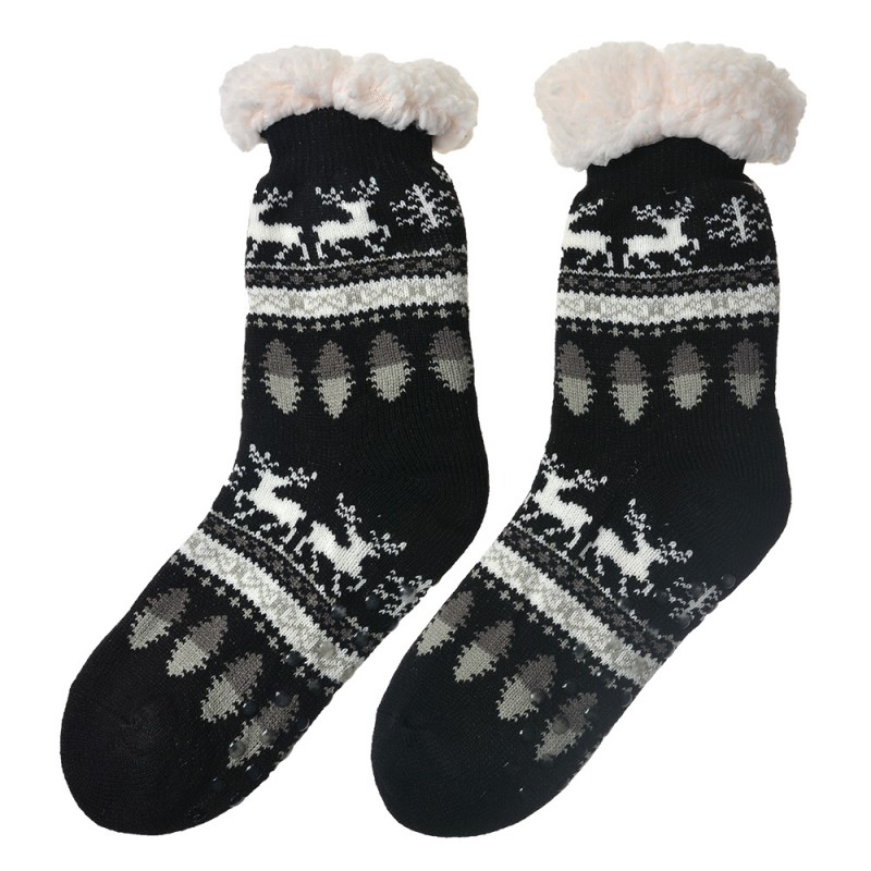 JZSK0021Z Home Socks gentlemen one size Black Synthetic Reindeer