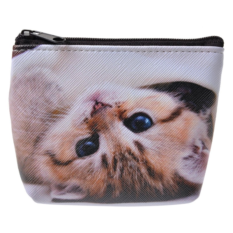 JZWA0156 Brieftasche 10x8 cm Grau Synthetisch Katze