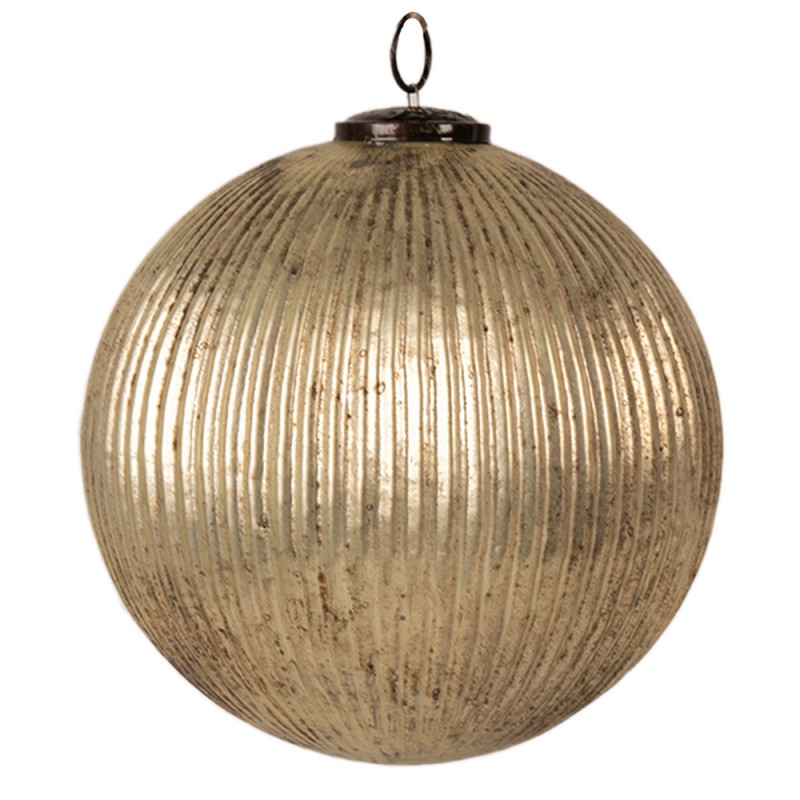 6GL4363L Christmas Bauble Ø 26x26 cm Gold colored Glass Round Christmas Tree Decorations