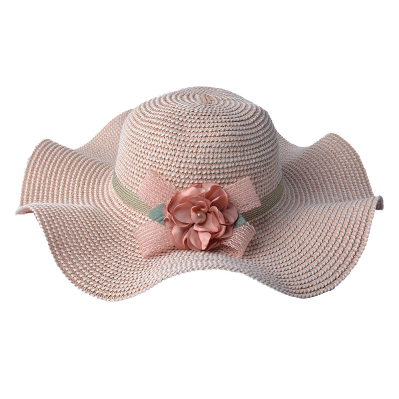 JZHA0054P Women's Hat Maat: 57 cm Pink Paper straw Round Sun Hat