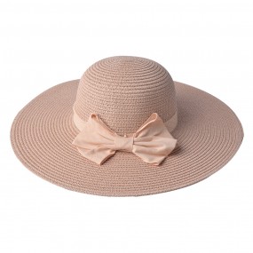 2JZHA0057P Women's Hat Ø 42 cm Pink Paper straw Round Sun Hat