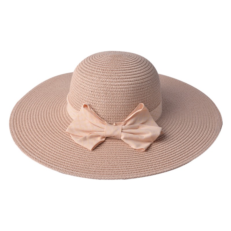 JZHA0057P Cappello da donna Ø 42 cm Rosa Paglia di carta Rotondo Cappello da sole
