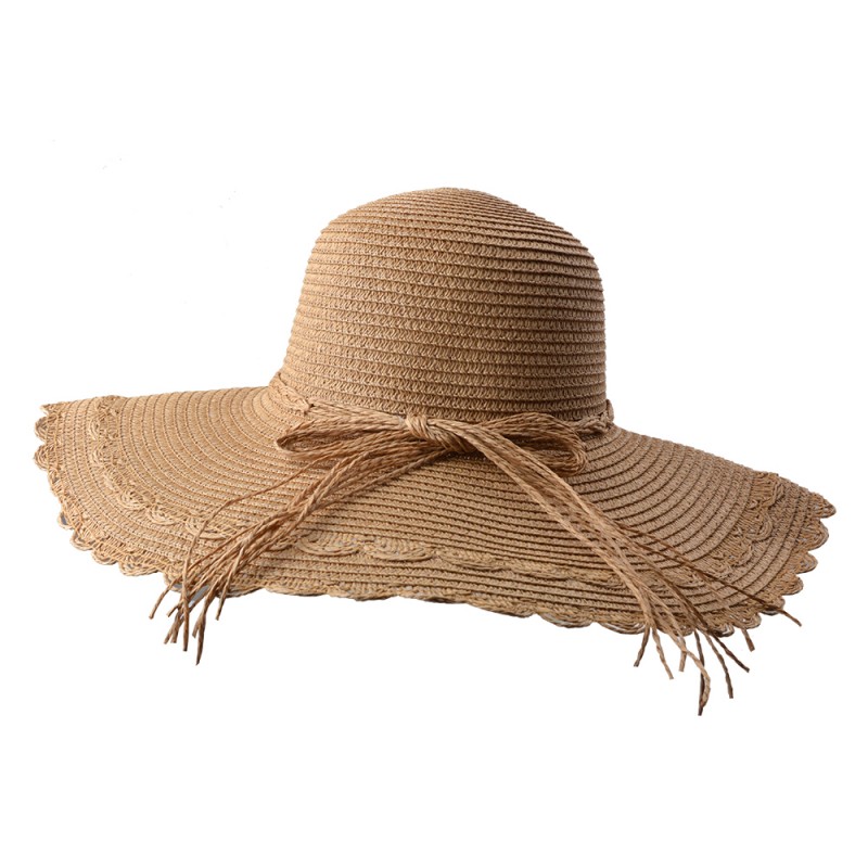 JZHA0073LCH Chapeau de femme Marron Paille en papier Chapeau de soleil