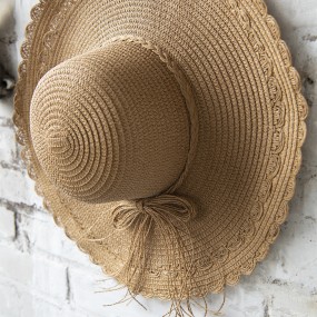 2JZHA0073LCH Women's Hat Brown Paper straw Sun Hat