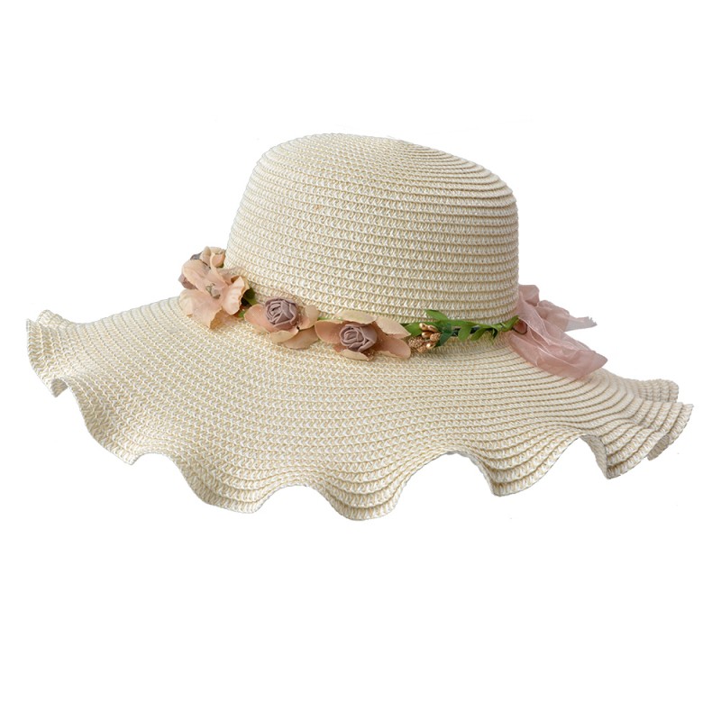 JZHA0075BE Cappello da donna Beige Paglia di carta Cappello da sole