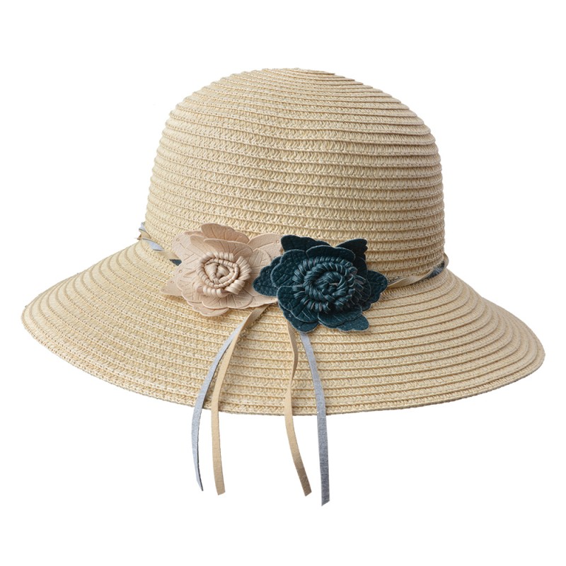 JZHA0078 Cappello da donna Beige Paglia di carta Cappello da sole
