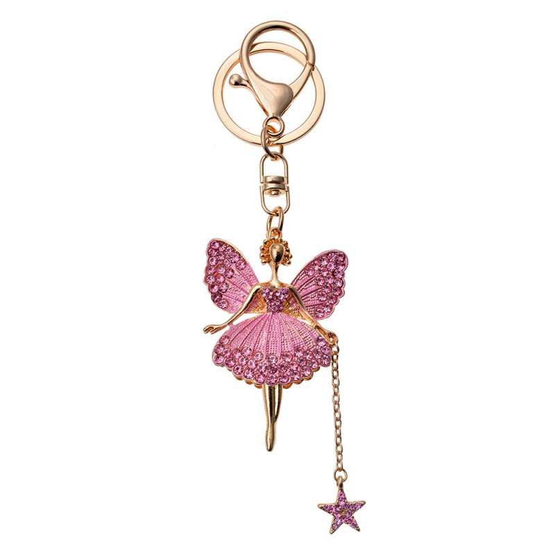 JZKC0111 Keychain Fee Pink Metal