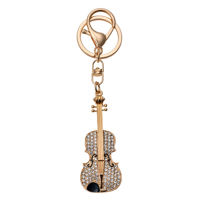 JZKC0135 Keychain Violin Silver colored Metal