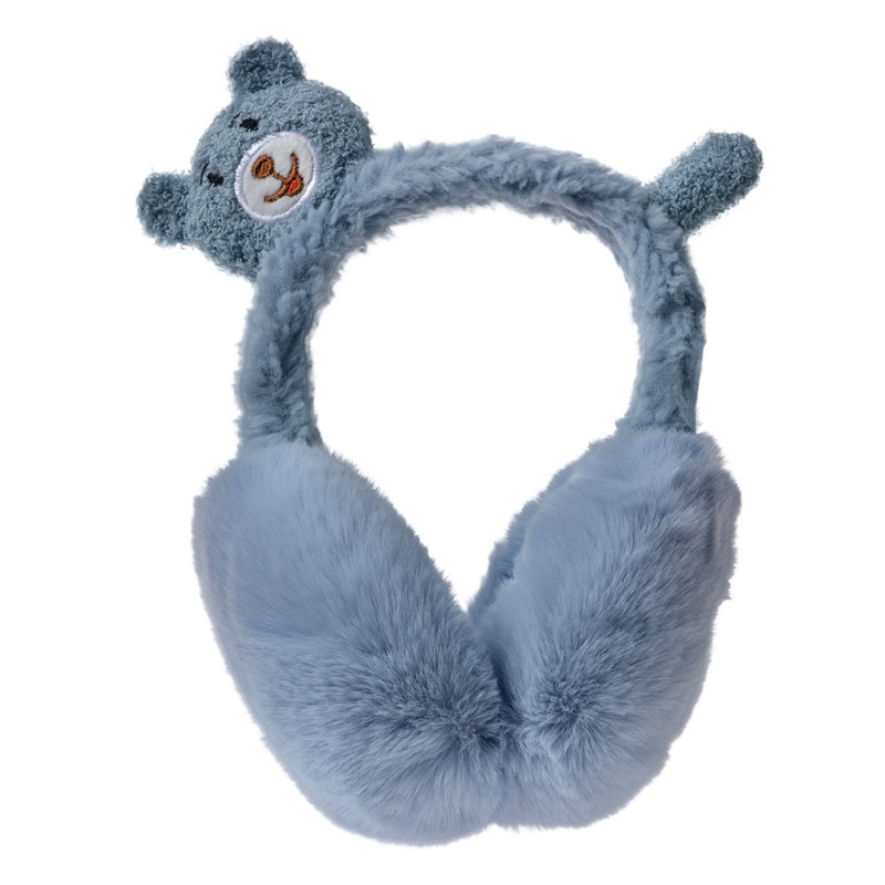 JZCEW0008BL Kids' Ear Warmers Bear one size Blue Polyester