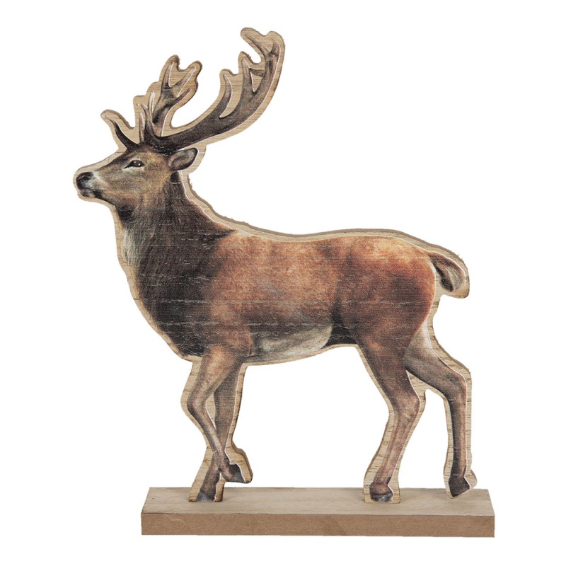 6H1899 Decoration Deer 22x5x26 cm Brown Wood