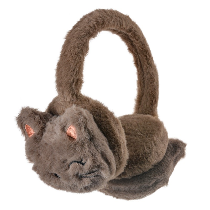 JZCEW0009CH Kids' Ear Warmers one size Brown Plush Cat