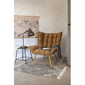 250558CH Armchair 79x91x93 cm Brown Iron Textile Living Room Chair