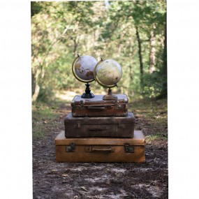 264932 Globe 22x37 cm Brown Wood Iron Round Globus