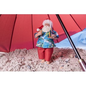 265229 Figur Weihnachtsmann 28 cm Blau Textil auf Kunststoff Weihnachtsfigur