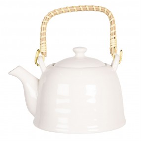 26CETE0088L Théière avec filtre 800 ml Blanc Porcelaine Rond Pichet pour le thé