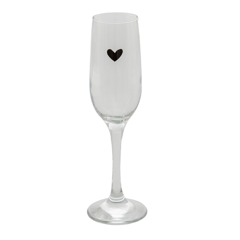 6GL3524 Champagne Glass 200 ml Glass Heart Wine Glass