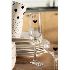 26GL3524 Champagne Glass 200 ml Glass Heart Wine Glass