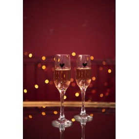 26GL3524 Champagne Glass 200 ml Glass Heart Wine Glass
