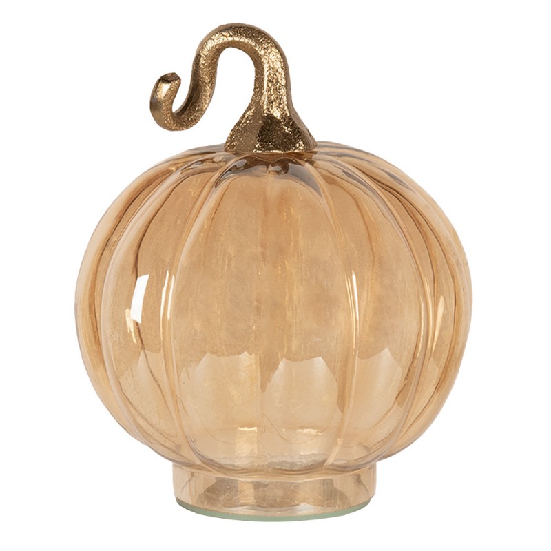 6GL4358 Decorazione Zucca Ø 15x18 cm Color oro Vetro Arredamento per la casa