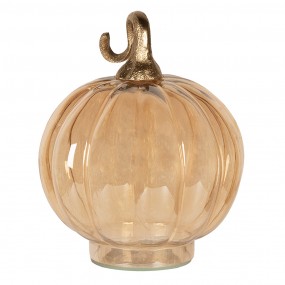 26GL4358 Decorazione Zucca Ø 15x18 cm Color oro Vetro Arredamento per la casa