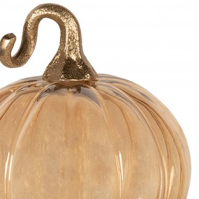 26GL4358 Decorazione Zucca Ø 15x18 cm Color oro Vetro Arredamento per la casa