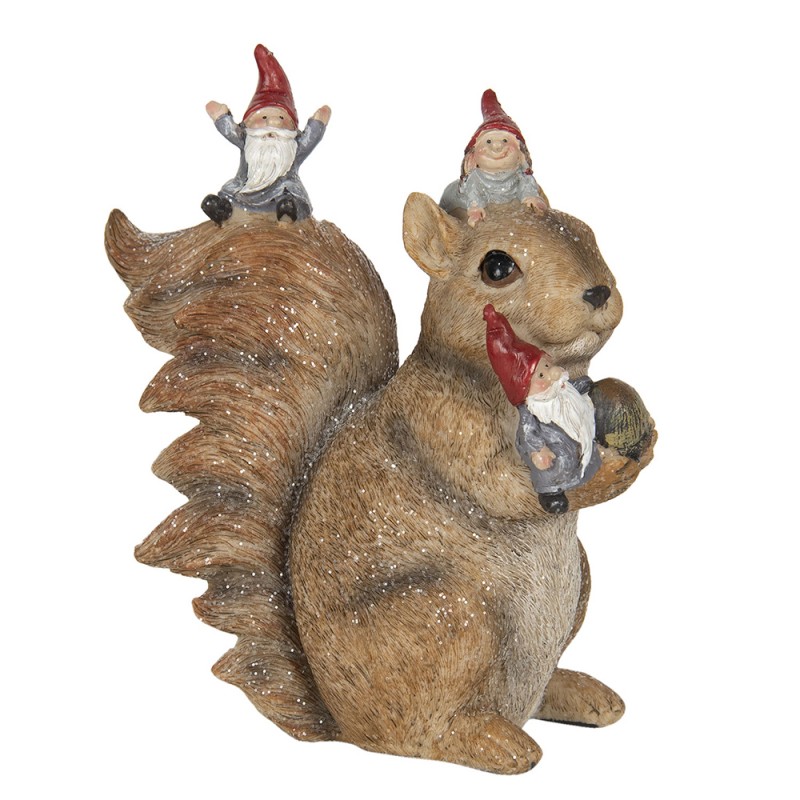 6PR2966 Figurine Squirrel 16x8x18 cm Brown Polyresin Squirrel Home Accessories