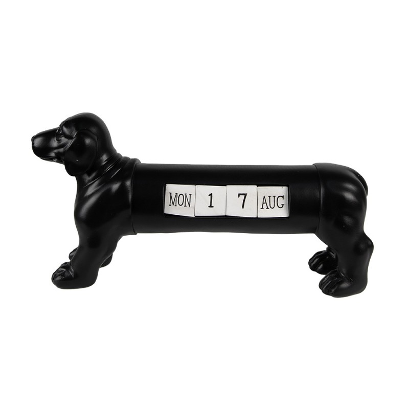 6PR3862 Kalender Hond 31x8x15 cm Zwart Kunststof Aftelkalender