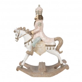 26PR3911 Statuetta Cavallo a dondolo 22x9x29 cm Bianco Plastica Schiaccianoci