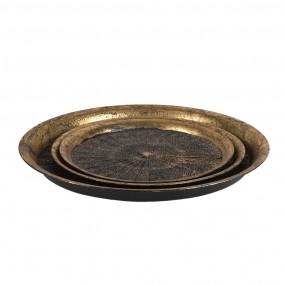 26Y4498 Decorative Serving Tray Gold colored Iron Round Serving Platter