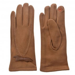 2JZGL0032 Winterhandschuhe 8x24 cm Braun Polyester Damen Handschuhe