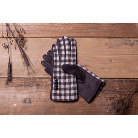 2JZGL0051CH Winter Gloves 9x24 cm Brown Polyester Diamond