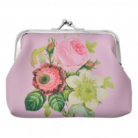 2JZPU0004-01 Brieftasche 8x12 cm Rosa Kunststoff Blumen
