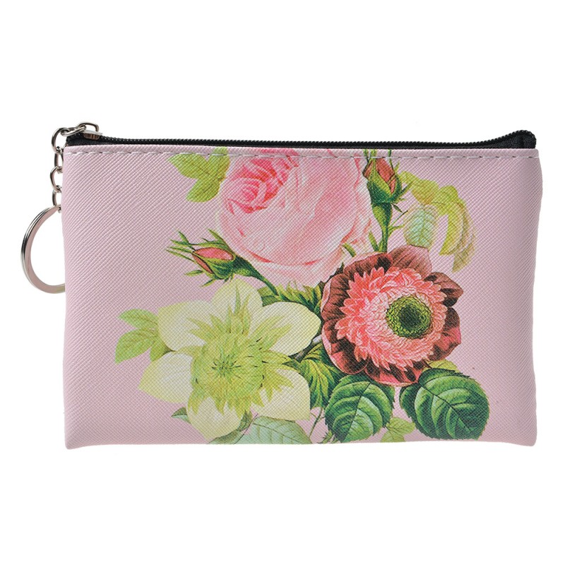 JZPU0004-04 Brieftasche 10x15 cm Rosa Kunststoff Blumen Rechteck