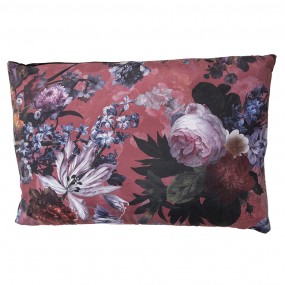 2KG036.013 Decorative Cushion 60x40 cm Pink Synthetic Rectangle Cushion Cover with Cushion Filling