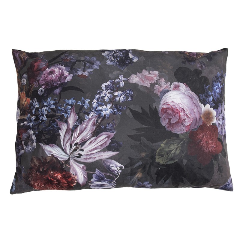 KG036.014 Decorative Cushion 60x40 cm Green Synthetic Flowers Rectangle Cushion Cover with Cushion Filling