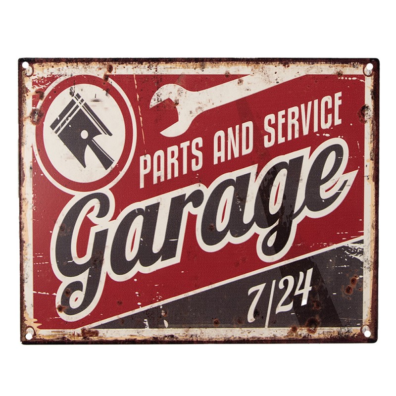 6Y5201 Text Sign 25x20 cm Red Iron Wall Board