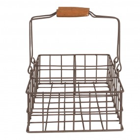 26Y5255 Storage Basket 34x19x8 cm Brown Iron Wood Basket