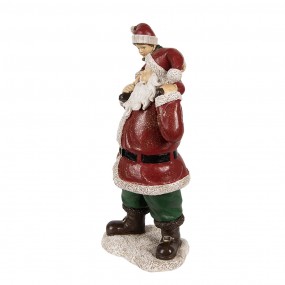 26PR3936 Beeld Kerstman 11x8x23 cm Rood Polyresin Kerstdecoratie