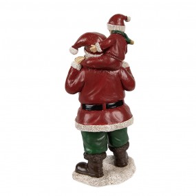 26PR3936 Beeld Kerstman 11x8x23 cm Rood Polyresin Kerstdecoratie