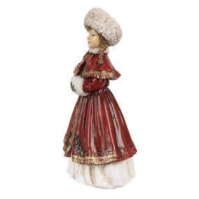 26PR3943 Figur Mädchen 9x7x17 cm Rot Polyresin Weihnachtsdekoration