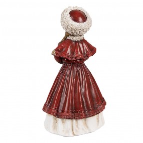 26PR3943 Beeld Meisje 9x7x17 cm Rood Polyresin Kerstdecoratie