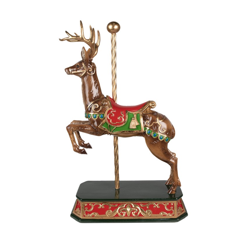 6PR3922 Figurine Rennes 35x18x56 cm Marron Polyrésine Décoration de Noël