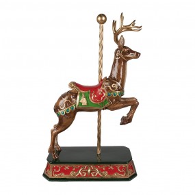 26PR3922 Figurine Rennes 35x18x56 cm Marron Polyrésine Décoration de Noël