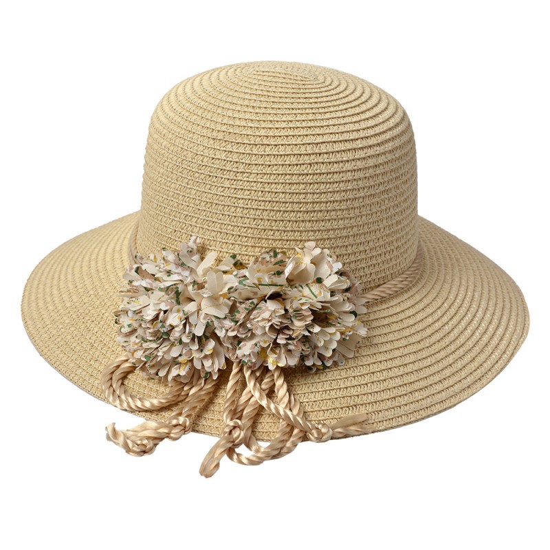JZHA0094 Cappello da donna Beige Paglia di carta Cappello da sole