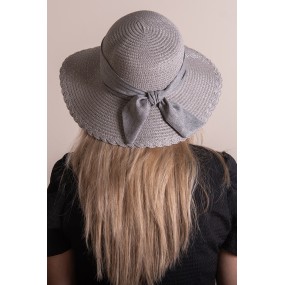 2JZHA0095G Women's Hat Grey Paper straw Sun Hat
